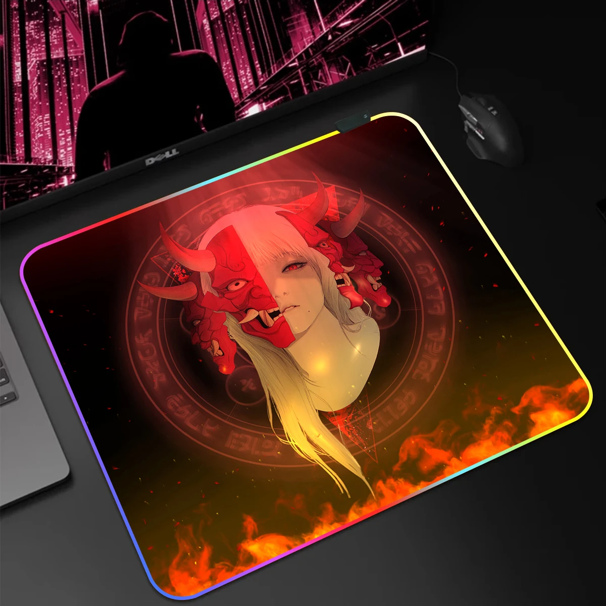 40x90cm Waterproof Gamer CP Anime RGB Large Computer Desk mat LED Light Mousepad with backlight XXL Mousepads Keyboard Gaming