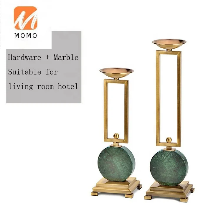 Creative Candle Holder Round Marble Iron Square Retro Romantic Candlelight Dinner Candlestick