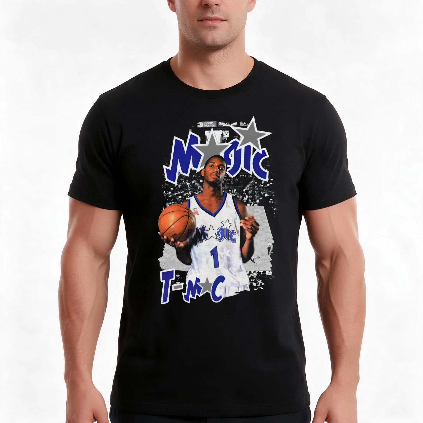 Vintage Tracy McGrady Bootleg T-Shirt, Summer Casual Cotton Tee, Oversized Streetwear Tops, Vintage Graphic Print, 100% Cotton
