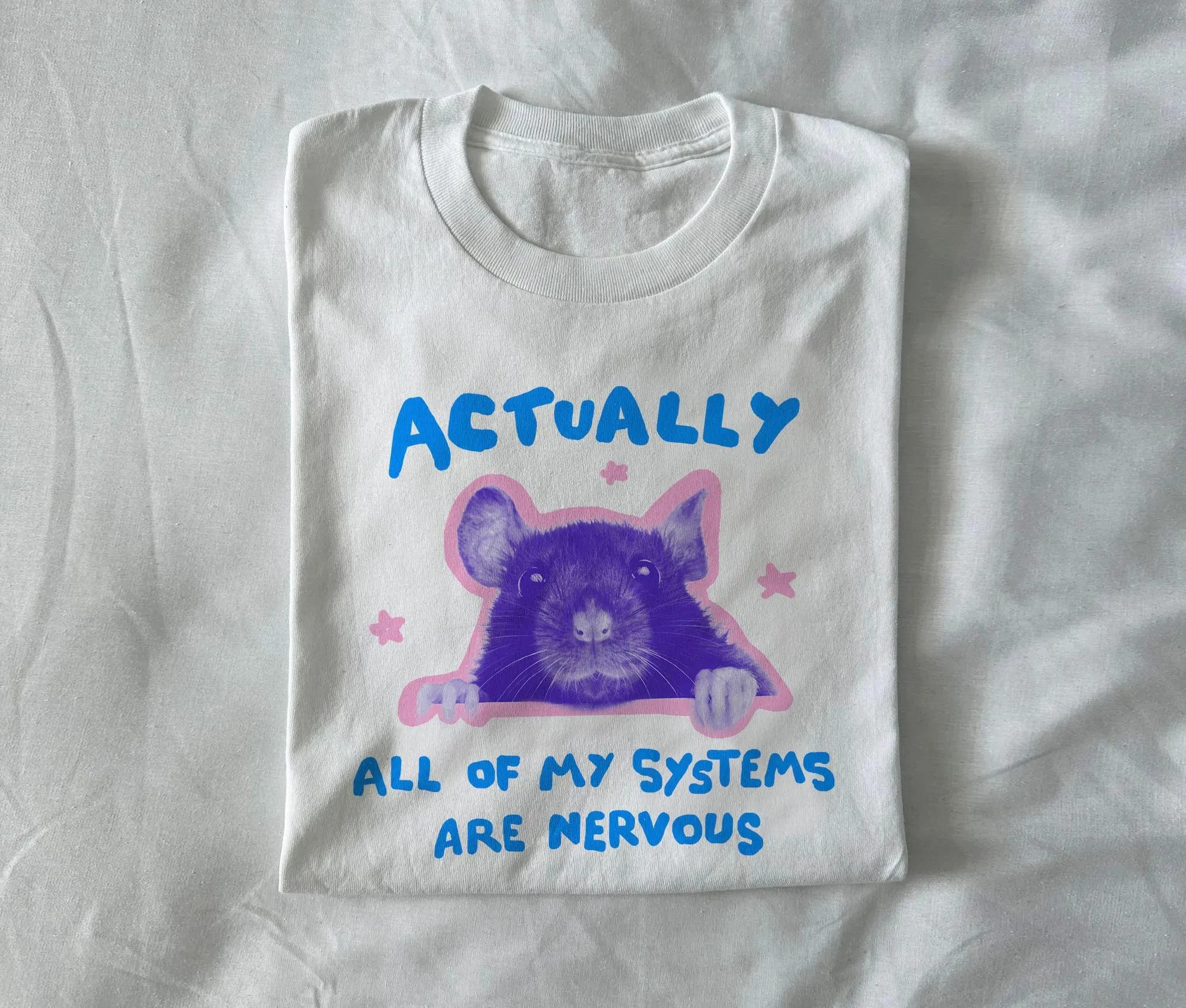 All of My Systems Are Nervous - Unisex Shirt, Rat T Shirt, Rat Meme, Animal T Shirt, Mental Health Tee, Anxiety Meme