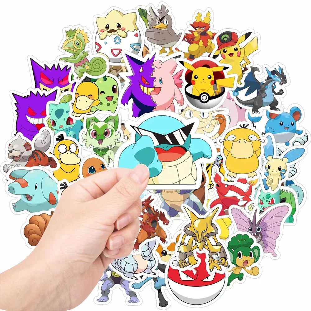 

10/30/50/100pcs Cute Cartoon Pokemon Stickers Kawaii Anime Pikachu Decals DIY Scrapbook Phone Luggage Graffiti Sticker Wholesale