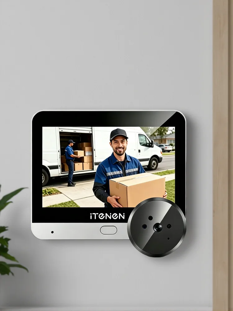 2K 2.4G WLAN Digitale Türspion-Kamera mit eingebautem Mikrofon Tuya Smart Security Home 140 °   Weitwinkel-Nachtsicht-Radar-Detektions-Türspion mit 5000-mAh-Akku