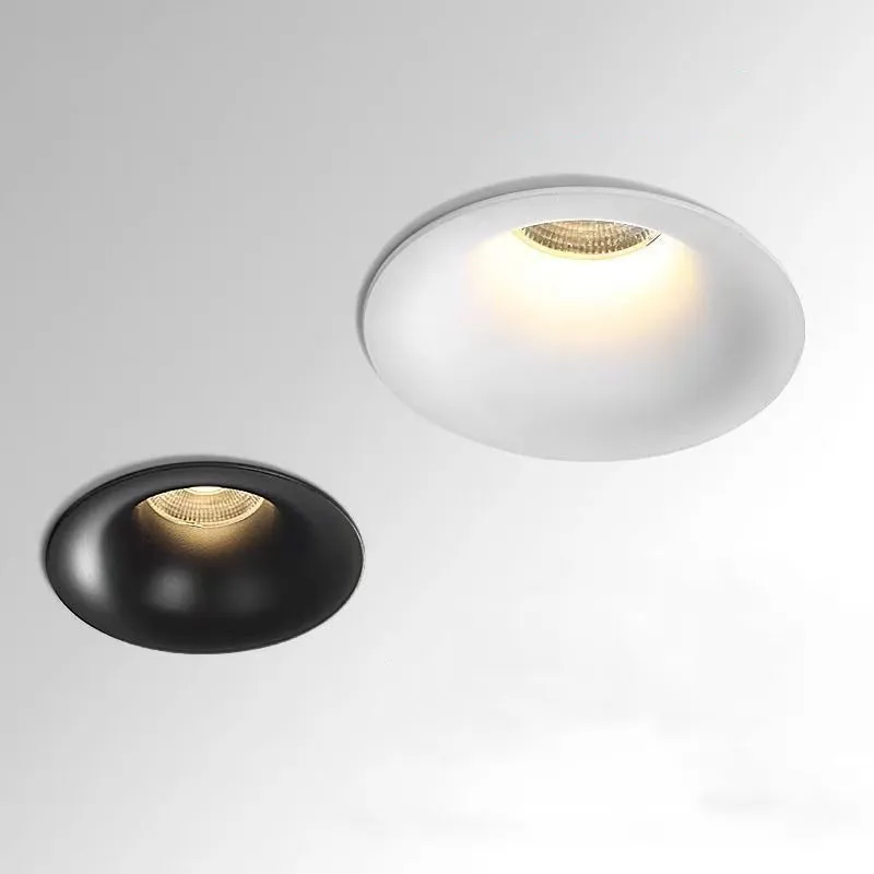 Embedded LED Downlights Deep Anti-Glare COB Ceiling Lights Dimming Spotlights 7W 10W 12W 15W 18W Arc-Shaped Indoor Lighting CRI9
