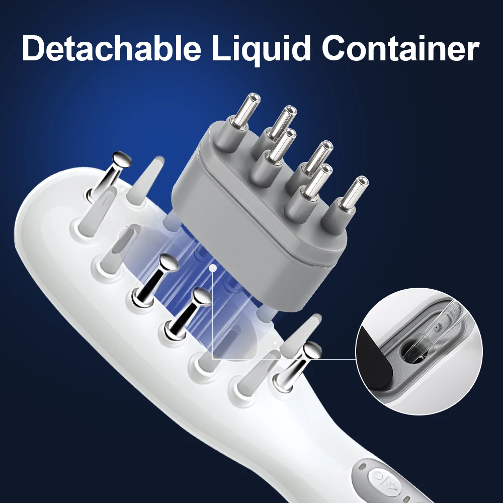 

Расческа для роста волос против выпадения волос, медицинская расческа для массажа кожи головы, светодиодный цветной свет, радиочастотный горячий компресс, уход за кожей головы