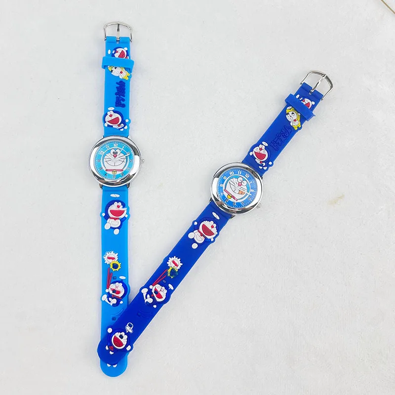 Hot Children\'S Watch Cartoon Tink Cat Doraemon Silica Gel Quartz Watch Student Clock Watch Holiday Birthday Gift Contest Prizes