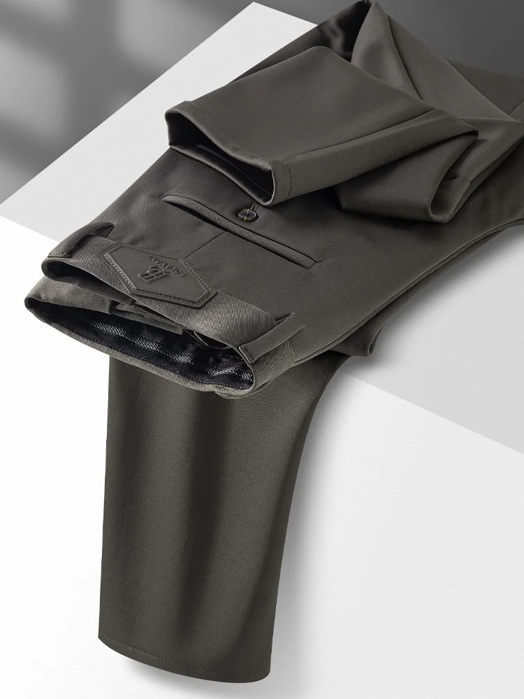 Autumn Winter Thiened Casual Pants Men Slim Fit Straight Leg Iron Free Drape Busin West Pants Men's Long Pants