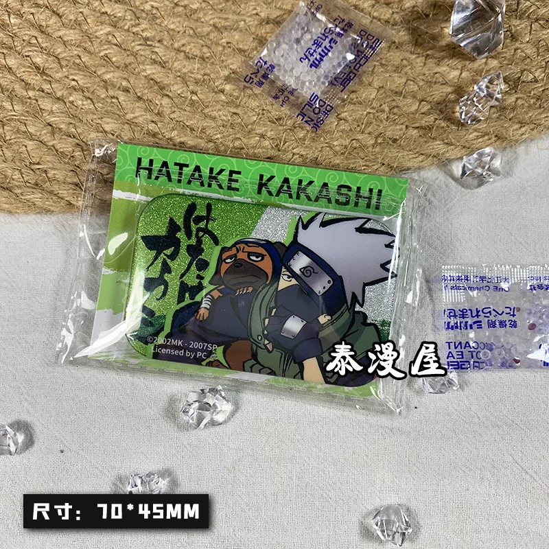Naruto Ink Bar Chi Sasuke Kakashi Minato Fine Flash Square Badge Anime Character Peripheral Children\'s Birthday Gift 7*4.5cm