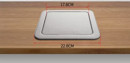 

Square Stainless Steel Countertop Flush Flip-top Swing Cover Lid Trash Garbage Chute Kitchen Bath Top Grommet Brush Matte Black