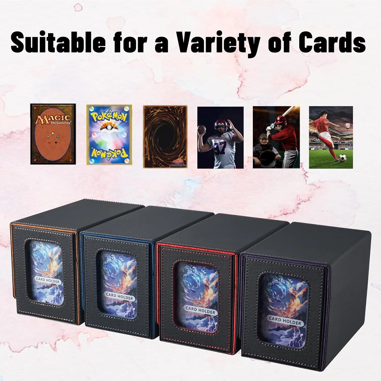 Card Deck Box Organizer Holder Storage Hobbies for Commander Mtg Card Carrying Organiser Case Leather Card Deck Storage Box