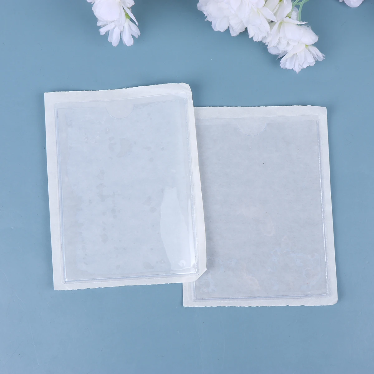 

10PCS Clear PVC Card Holders Transparent Self adhesive Covers Photo Badges Storage Office School Travel Factory