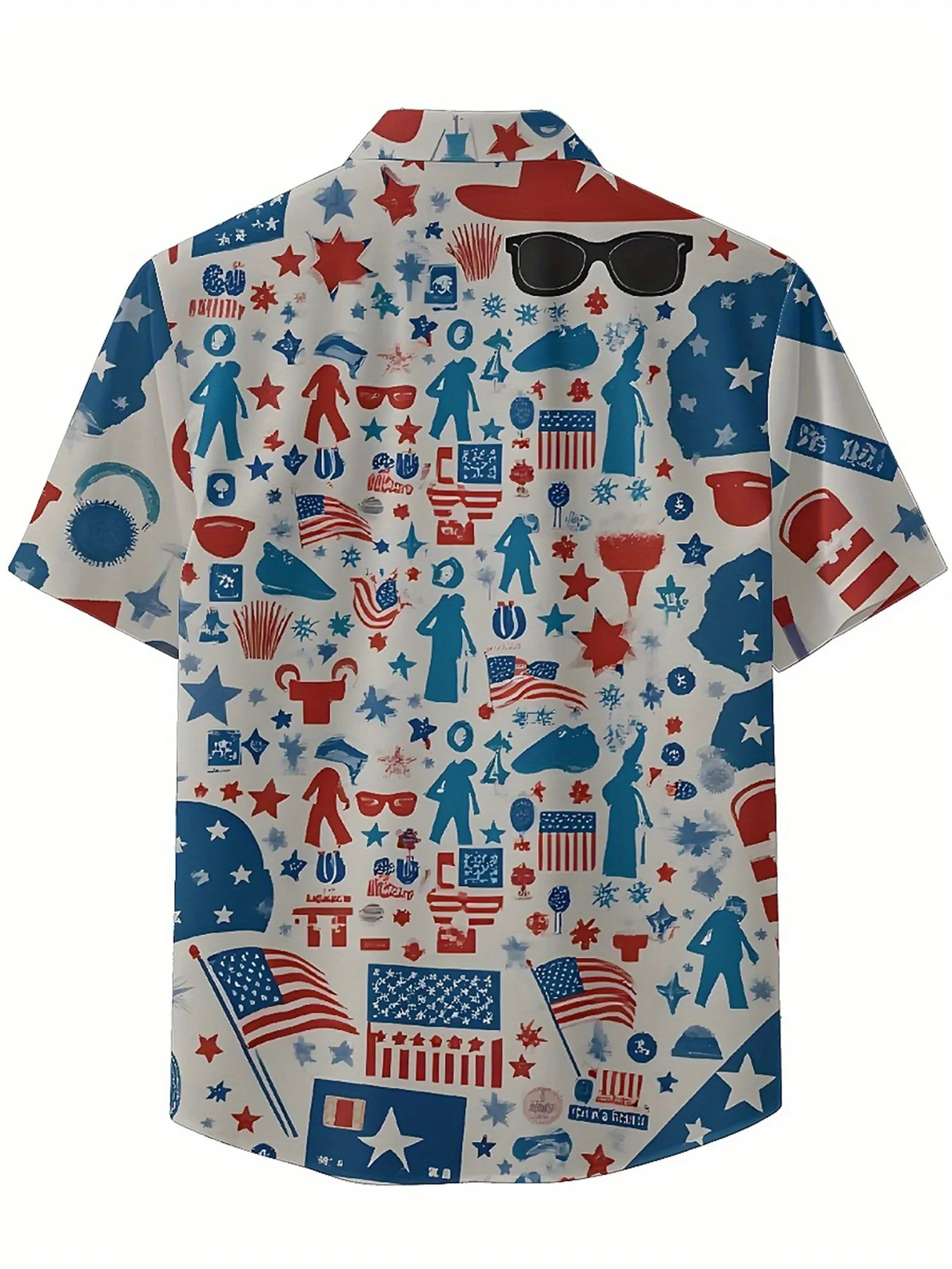 Camisas hawaianas de talla grande para hombre, estrellas y rayas, patrón de Estatua de la Libertad, camisas con botones, ropa casual unisex, verano