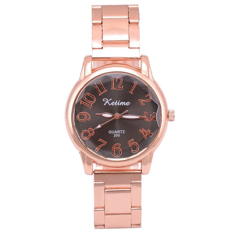 

Hot sale rose gold band ladies watch solid color dial steel band casual business quartz watch women watches reloj de mujer