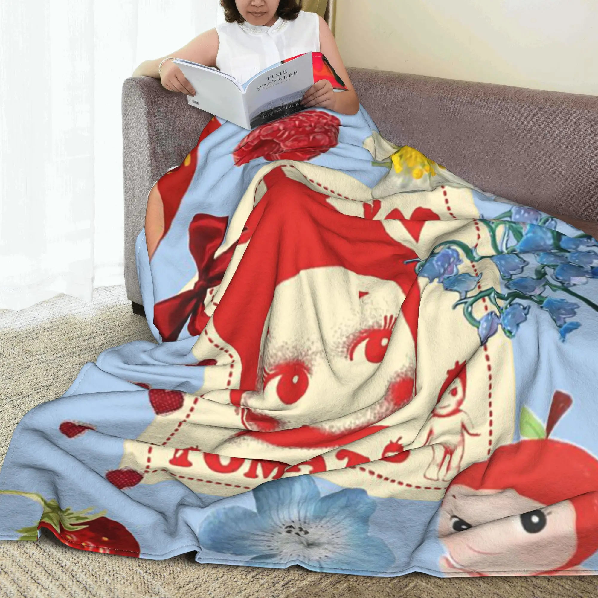 

Cute Sonny Angel Strawberry Cartoon Girls Blanket Warm Flannel Throw Blanket for Couch Bedding Office Throws Bedspread Quilt