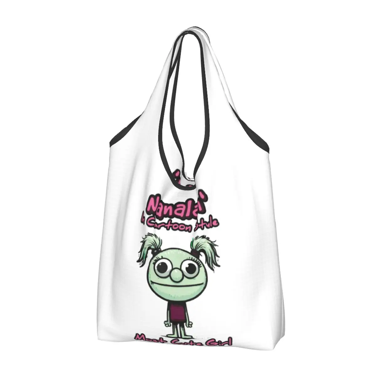 Reusable Cute Nanalan Shopping Bag for Groceries Foldable Cartoon Grocery Bags Washable Large Tote Bags