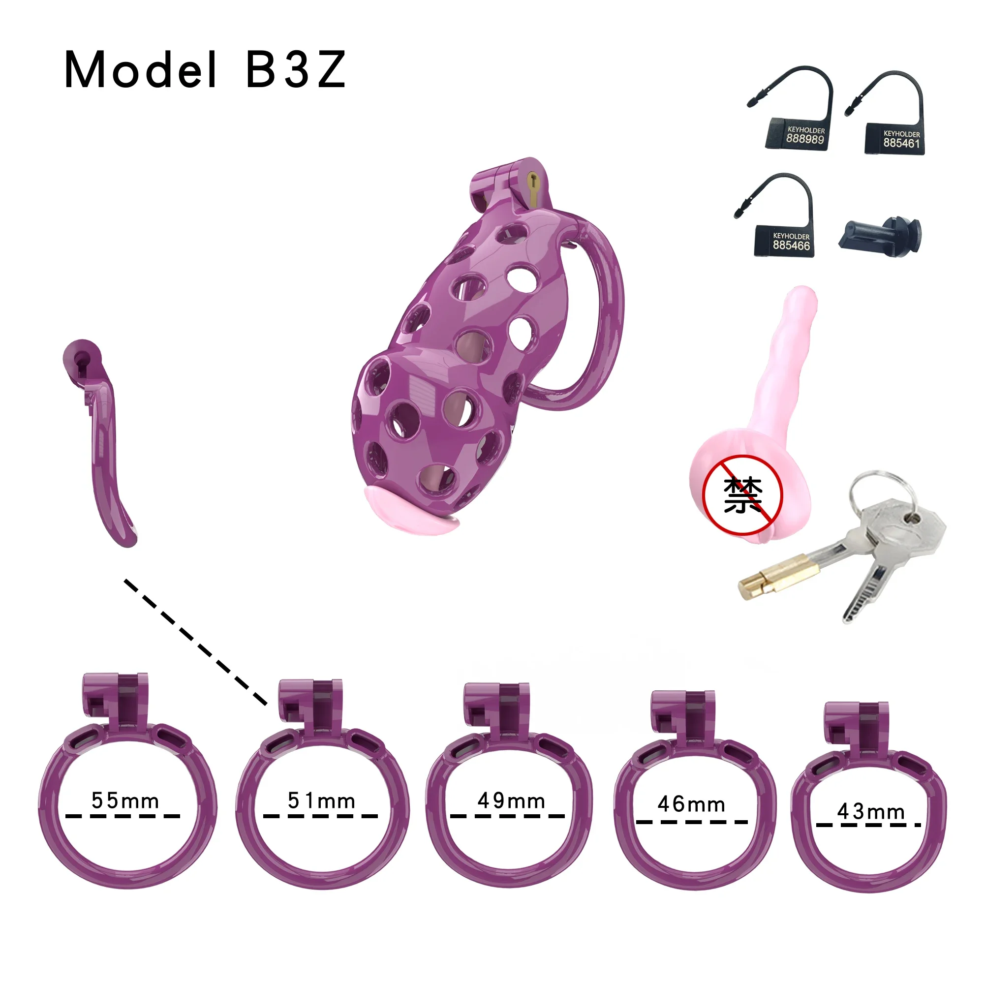 Purple Cobra Wear Chastity Lock CB Lock Male Chastity Device Adult Penis Lock Fake SM Erotic Catheter Belt Belt Belt