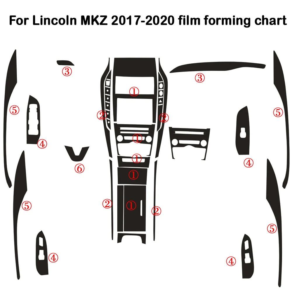 

Для lincoln mkz 2017-2020 внутренняя центральная панель управления дверная ручка 3D/5DC наклейки из углеродного волокна наклейки аксессуары для стайлинга автомобиля