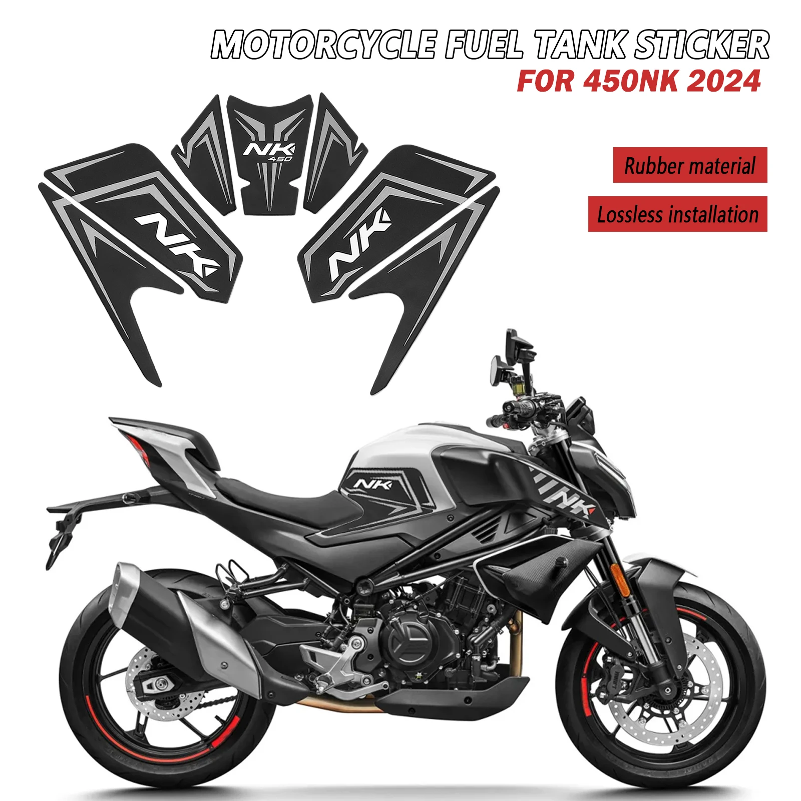 

ДЛЯ CFMOTO 450NK NK450 450 NK 2024, аксессуары для мотоциклов, защита для газового топливного бака, противоскользящая наклейка, 3D декоративная наклейка