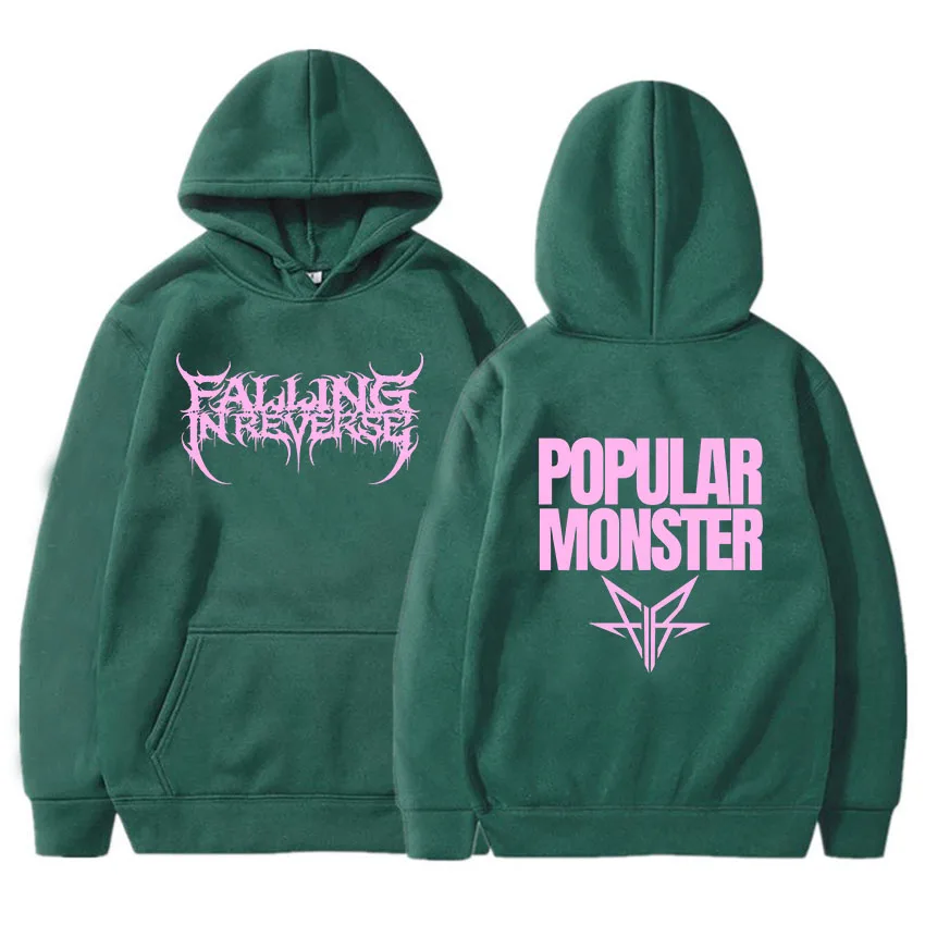 Album Popular Monstour Printing Hoodies Falling in Reverse Rock Band Sweatshirts Winter Hooded Long Sleeve Pullovers Moletom Men