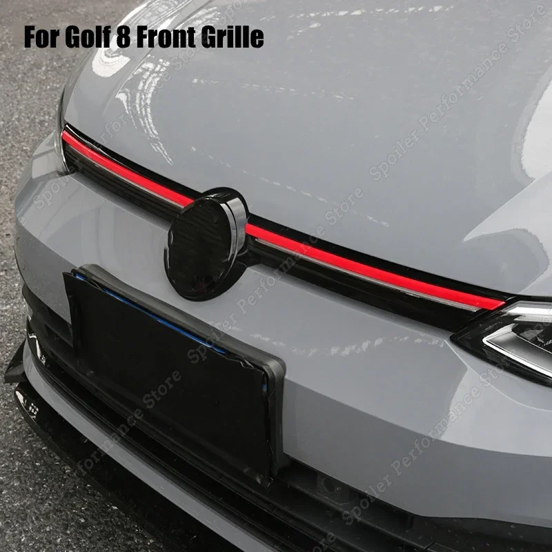 For VW Volkswagen Golf 8 MK8 GTI R-LINE GTE GTD Front Bumper Grille Trim Racing Grill Strip Covers Accessories 2020 2021 2022