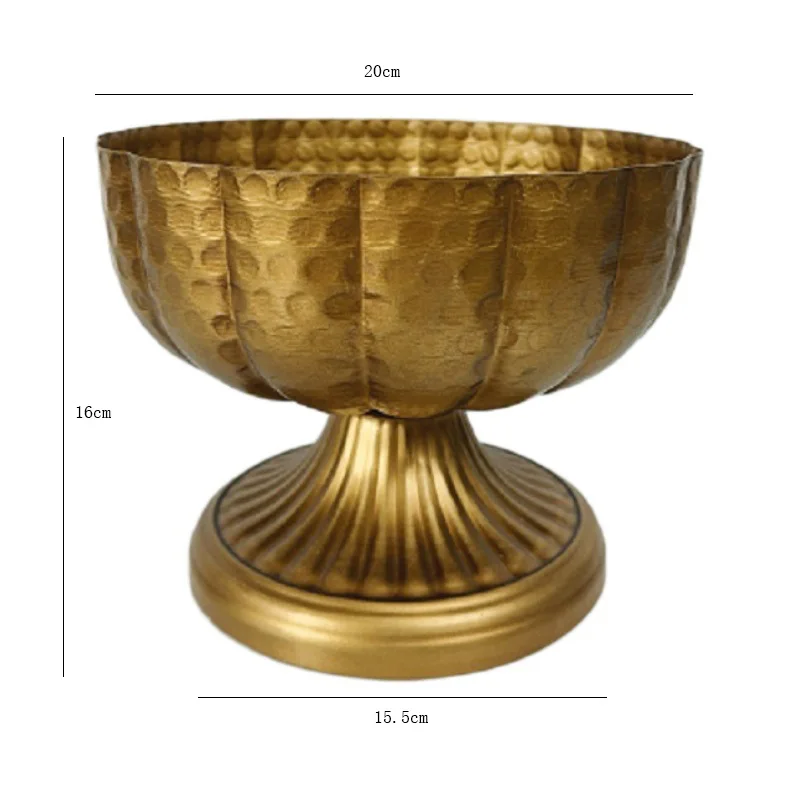 Factory Direct Compatible with bronze metal flower pot three-dimensional dot wide mouth vase home dining table center decoration