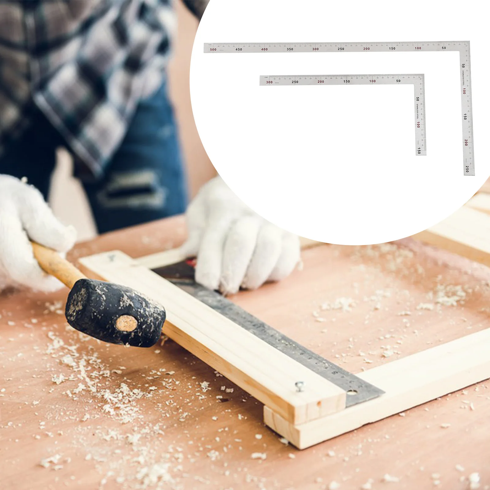 

2Pcs Stainless Steel L-Square Ruler Metal L-Square Rulers Drawing Drafting Woodworking Architecture Engineering Precision