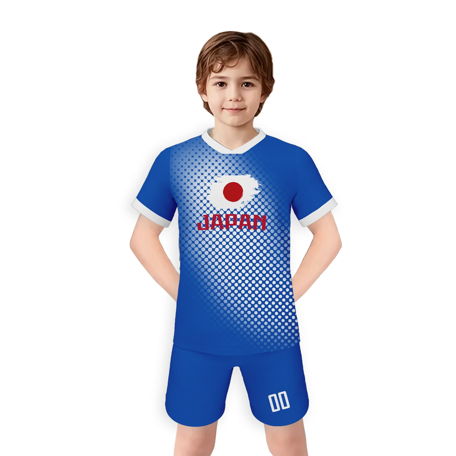 Kit de fútbol personalizado japonés para niños, camiseta de fútbol con nombre impreso, número, uniforme de equipo juvenil, traje de entrenamiento deportivo para fanáticos de los niños y niñas