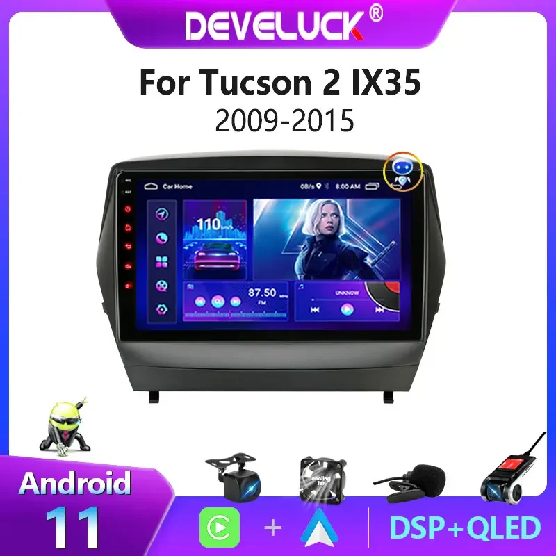 

Android 11 2 Din Car Radio Multimedia Video Player for Hyundai IX35 Tucson 2 2009-2015 Navigation GPS Auto DVD CarPlay Stereo FM