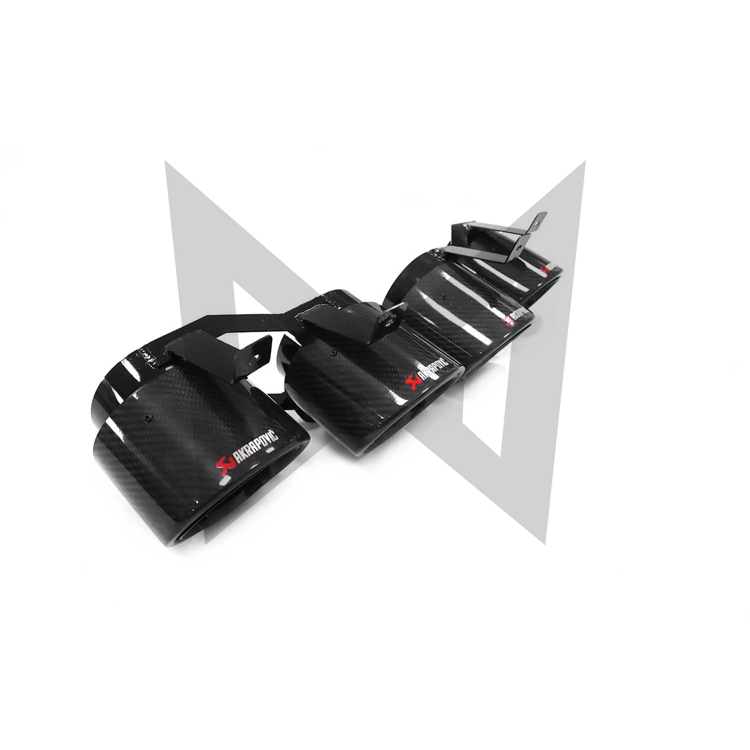 อุปกรณ์ตกแต่งรถยนต์ ปลายท่อไอเสีย สำหรับรถยนต์ Kia Stinger 3.3T คาร์บอนไฟเบอร์ แบบสี่ทาง พร้อมโลโก้ AK