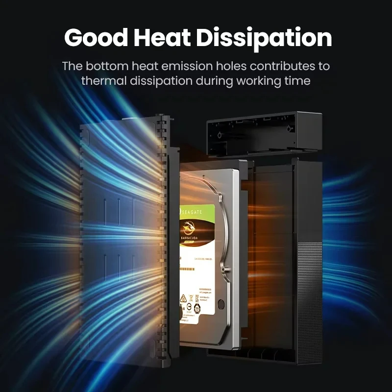 3.5 inch HDD Case USB 3.0 to SATA External Hard Drive Reader Support 10TB Hard Drive Enclosure High Speed Adapter for PC Lapop