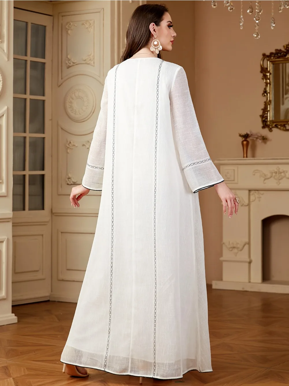 Ramadan Morocco Embroidery Dress for Women Muslim Party Dresses Abayas Jalabiya Dubai Eid Islam Vestidos Saudi Arab Long Robe