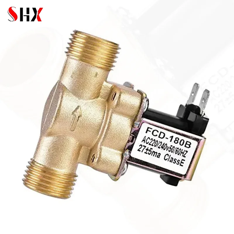 Normally Closed Brass Electric Solenoid G1/2'' DC12v DC24v AC220v Water Air Inlet Flow Switch for Solar Water Heater Valve