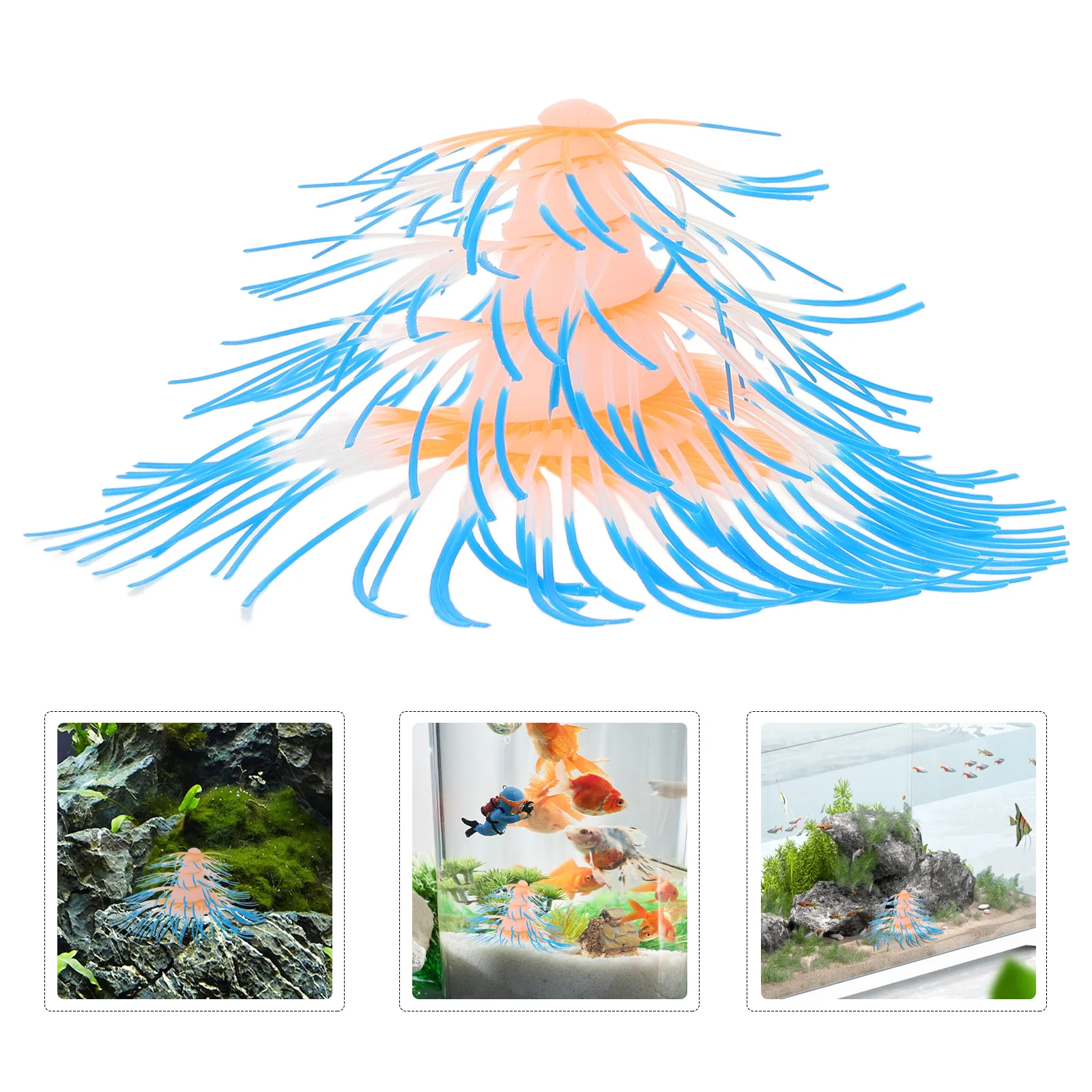 

Artificial Aquarium Coral Simulation Decoration Soft Silicone Coral Glow in The Dark Fish Tank Landscaping Decor