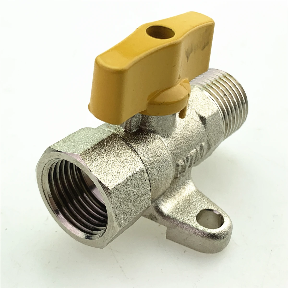 1PCS FOR All Copper Inner And Outer Ribbon Fixed Seat Ball Valve Double Outer Wire Yellow Handle Outer Thread Straight Gas Valve