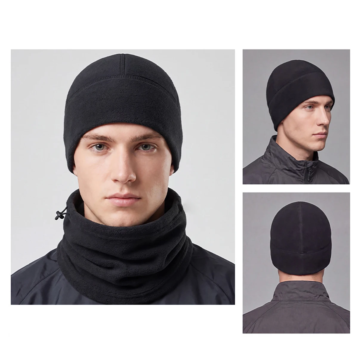 Winter Polar Fleece Beanie Cycling Men Women Reflective Elastic Hiking Soft Thermal Ski Helmet Liner Hat Outdoor Windproof Cap