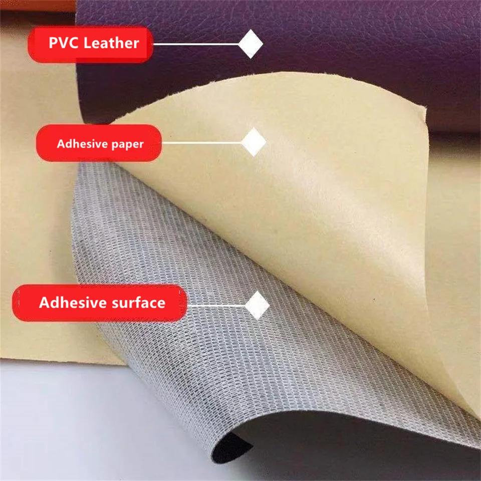 Self-adhesive Leather Fabric Car Interior Upholstery Door Trim Dashboard Celling Central Armrest Repair 19.6 * 47.2 Inch