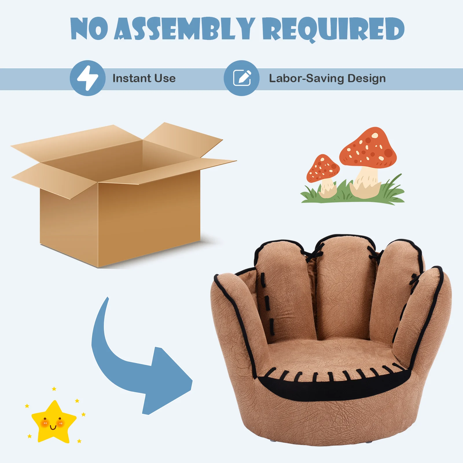 

Детский диван-кресло с эргономичной спинкой и милым дизайном, мягкий стул для детской комнаты, гостиной