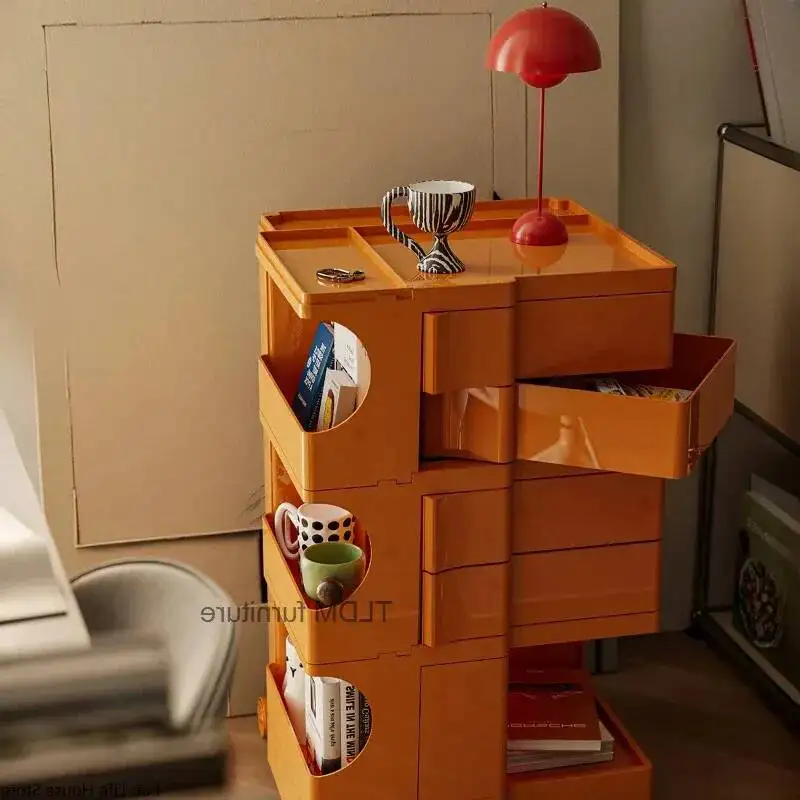 Style Simple Multi-functional Storage Cabinet Movable Trolley Snack Storage Cabinet Internet Celebrity Bedside Nordic Table