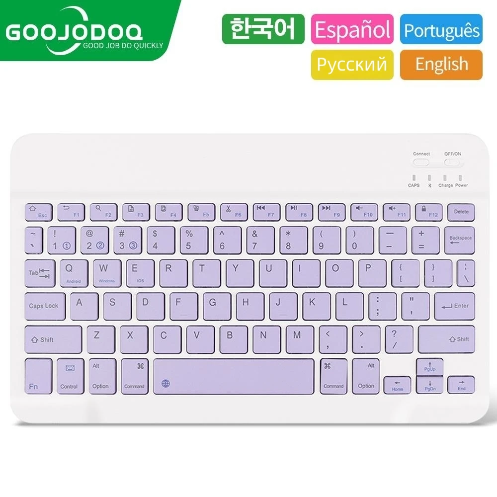 Rechargeable Bluetooth Keyboard Ultra-Slim Wireless Tecaldo for Android Windows Tablet Cell Phone iPad Pro Air Mini OS/iOS 13