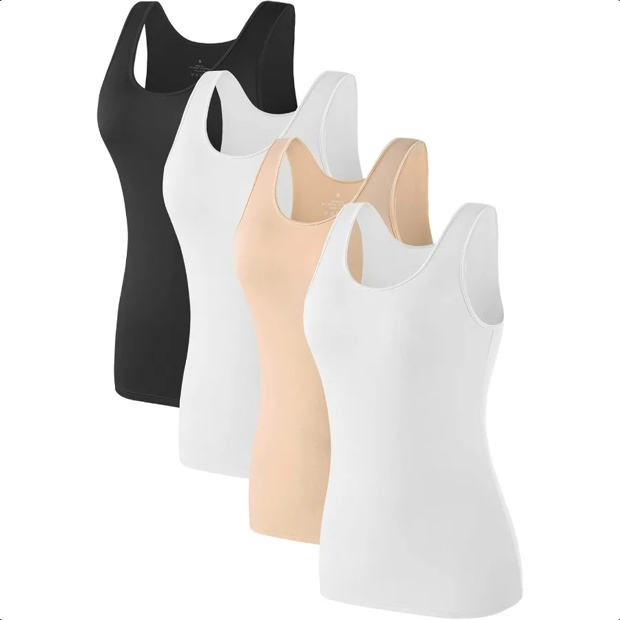 

Air Curvey 24 Pack Tank Tops for Women Sleevel Basic Undershirts Layering Casual Tops