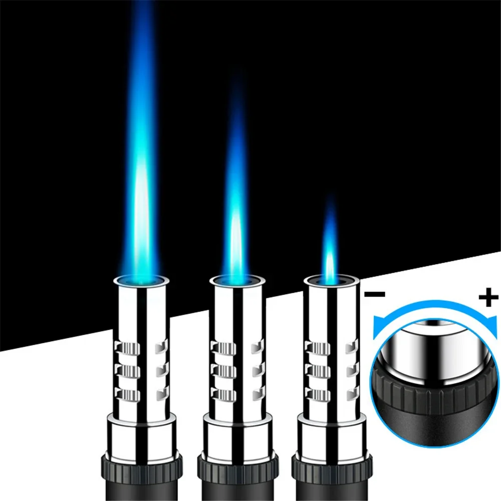 Metal Jet Flame Gas Butane Lighter Turbo Spray Gun Windproof Kitchen Cooking BBQ Welding Torch Cigar Lighter Smoking Accessories