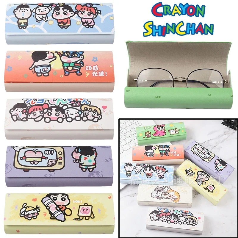 

Crayon Shin-chan Cartoon Glasses Box Anime Portable Pu Magnetic Sunglasses Storage Box Kawaii Student Glasses Protective Cover