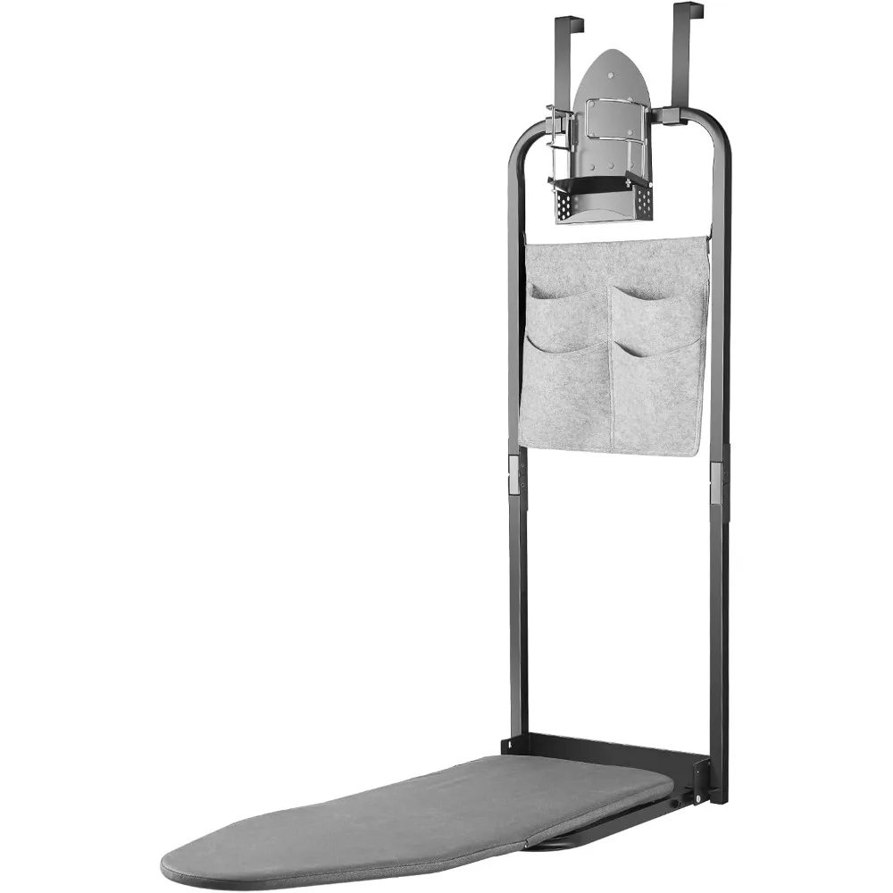 

Гладильная доска 13x36 дюймов с держателем для железа и карманной сумкой для хранения, подвесная железная доска для домашней прачечной, черная
