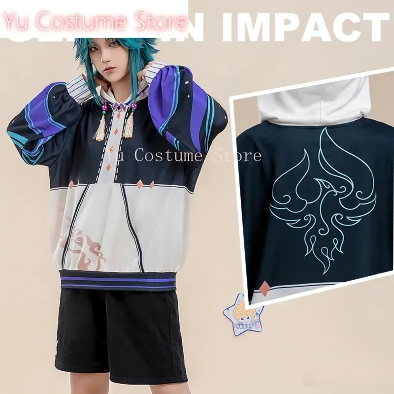 

Impact Xiao Black Domain Повседневные толстовки для отдыха Косплей Костюм Cos Game Аниме Вечеринка Униформа Хэллоуин Играть Ролея; 3,v'5.t;8