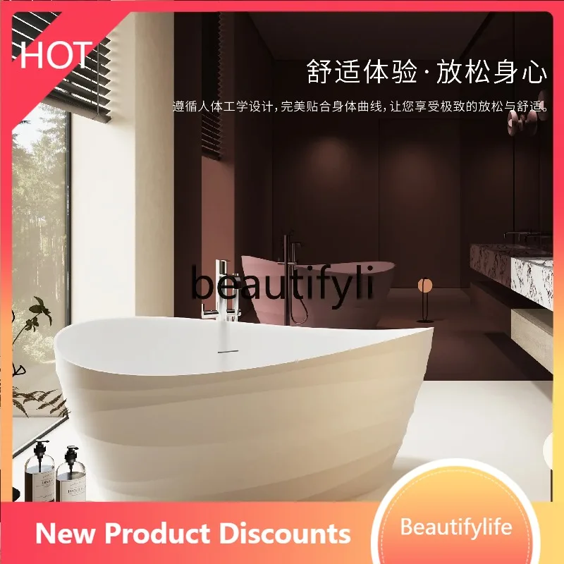 A80 Artificial stone free-standing bathtub Home hotel B & B Polymer design integrated bathtub