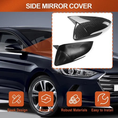 2 uds cubierta retrovisora de coche con apariencia de fibra de carbono puerta lateral espejo decoración embellecedora para Hyundai Elantra Avante AD 2016 2017 2018-2020