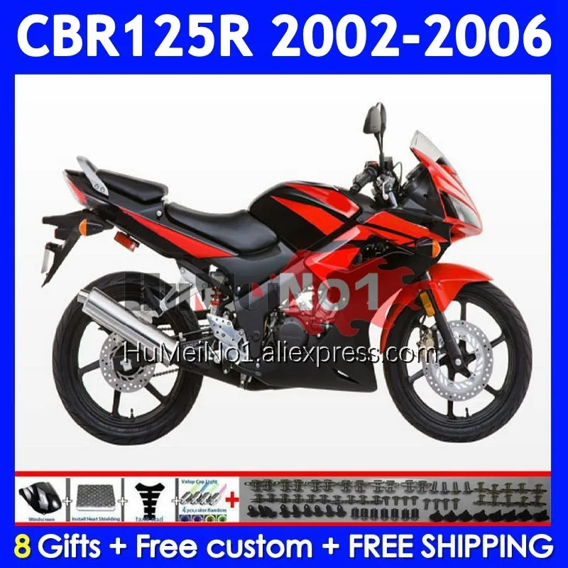 +Tank For HONDA CBR125R CBR-125R 02 03 2004 2005 2006 12No.3 CBR125 CBR Red black new 125CC 125 125R 2002 2003 04 05 06 Fairing