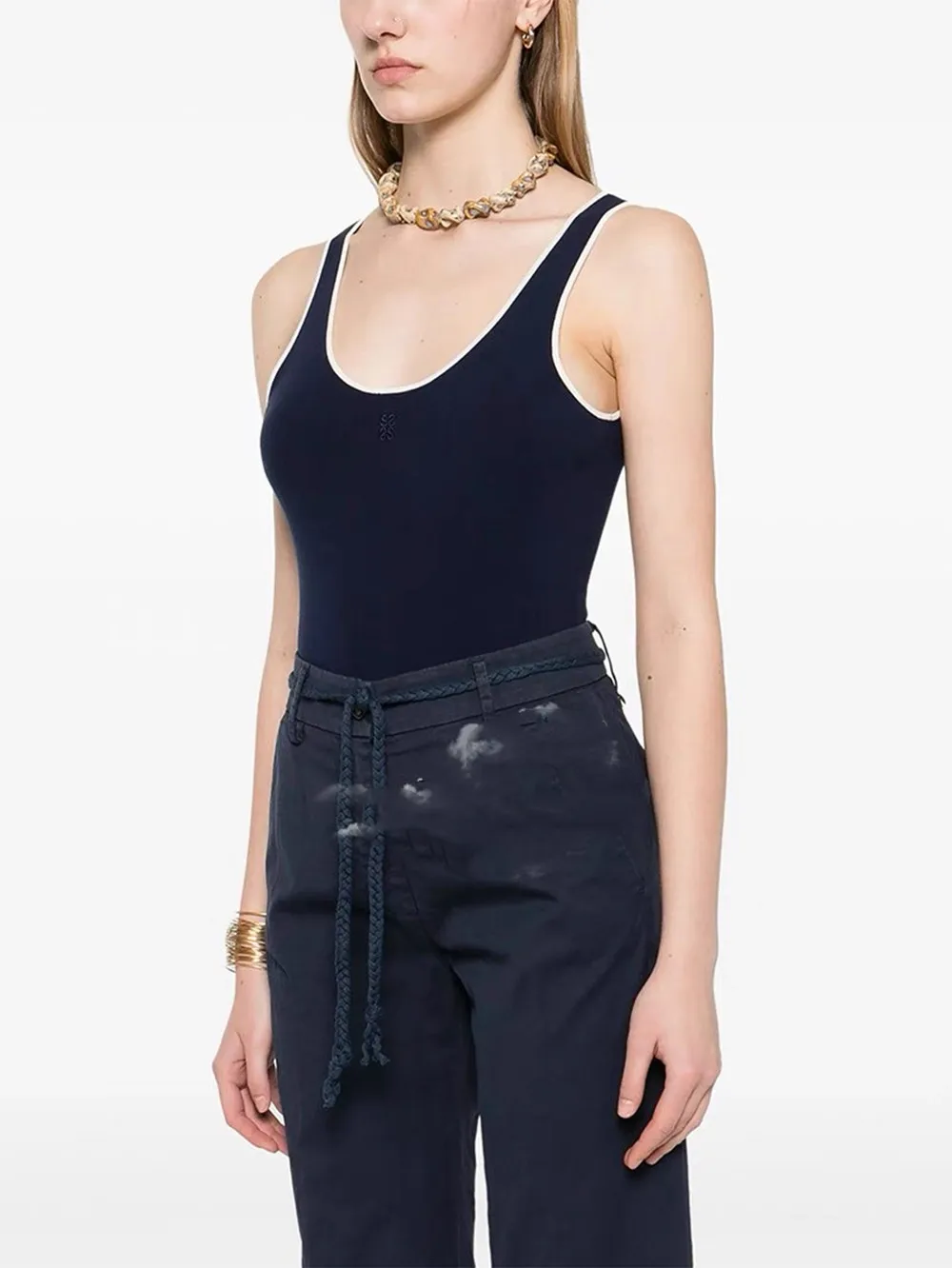 

High-End Version Color Blo Knitted Slim Fit Top Vest Simple Design Summer Women's Faion European Sle One-Piece Clothing