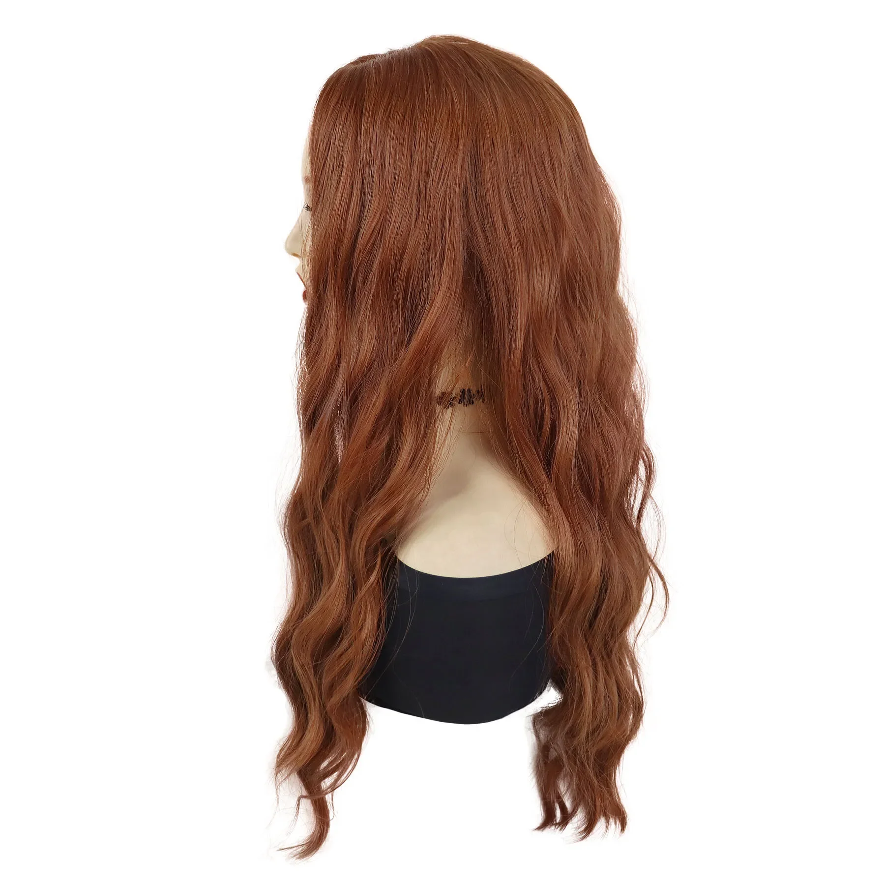 Synthetic Red Long Hair Scarlet Witch Wanda Maximoff Cosplay Wigs for Women Middle Part Wig Curly Wavy Wig Natural Looking Party - Image 4