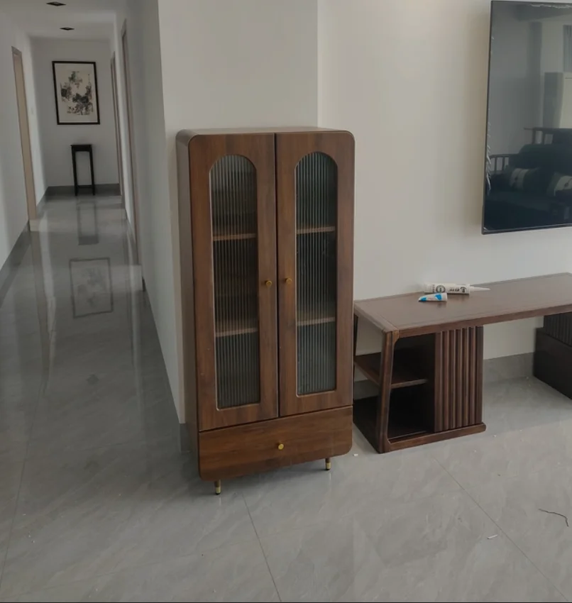 Armário de gavetas de armazenamento vintage com fechadura design simples sala de estar armário expositor móveis para organização doméstica