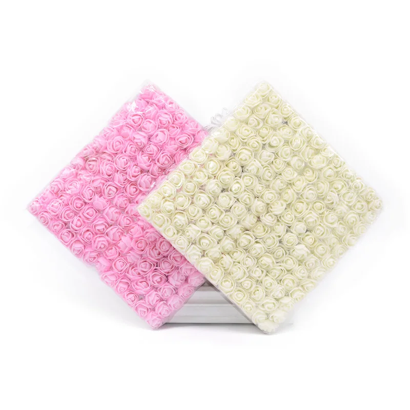 144 Pieces 2cm Foam Mini Teddy Bear of Roses Decorative Home Decor Accessory Wedding Christmas Garland DIY Artificial Flowers